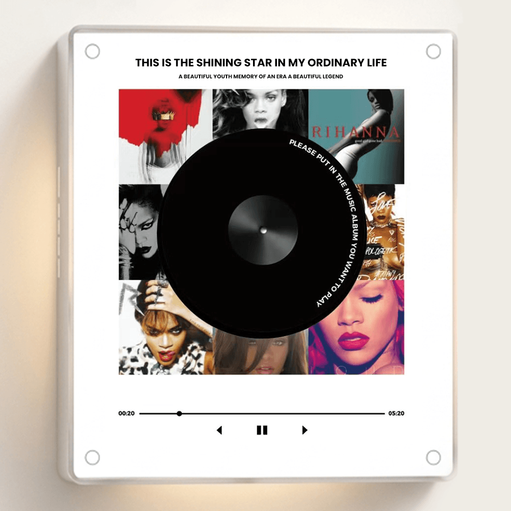 GlowVinyl™ Music Box Plus 9 Mini Vinyl Records